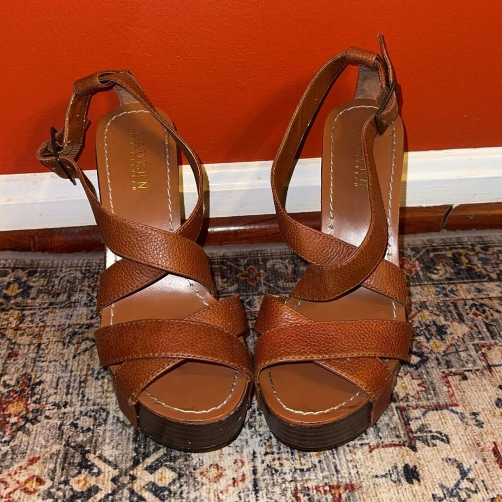 Ralph Lauren Brown Wedges, Size 8W